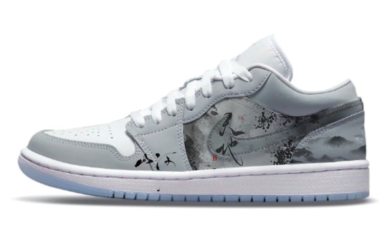 JORDAN Air JORDAN 1 Vintage Basketball Shoes Women's Low Top Gray/White