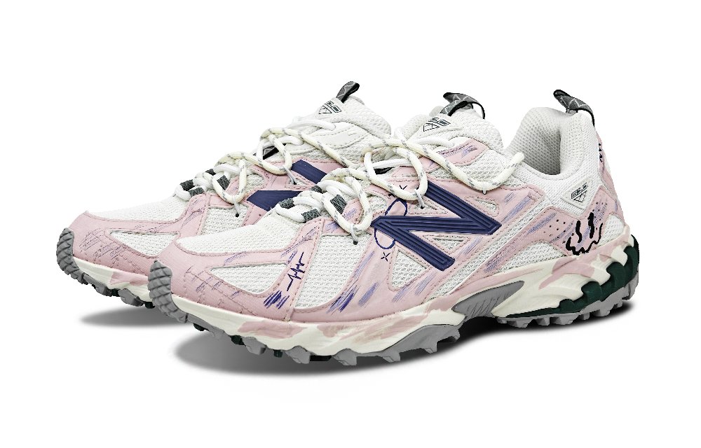 New Balance 610T Heartbeat Of Love Endless Longing Abrasion Resistant Low Top Outdoor Shoes Unisex White Pink