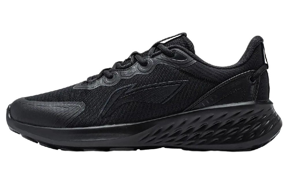 LiNing Soft Anti-Slip Wear-Resistant Low-Top Running Shoes Men's Black