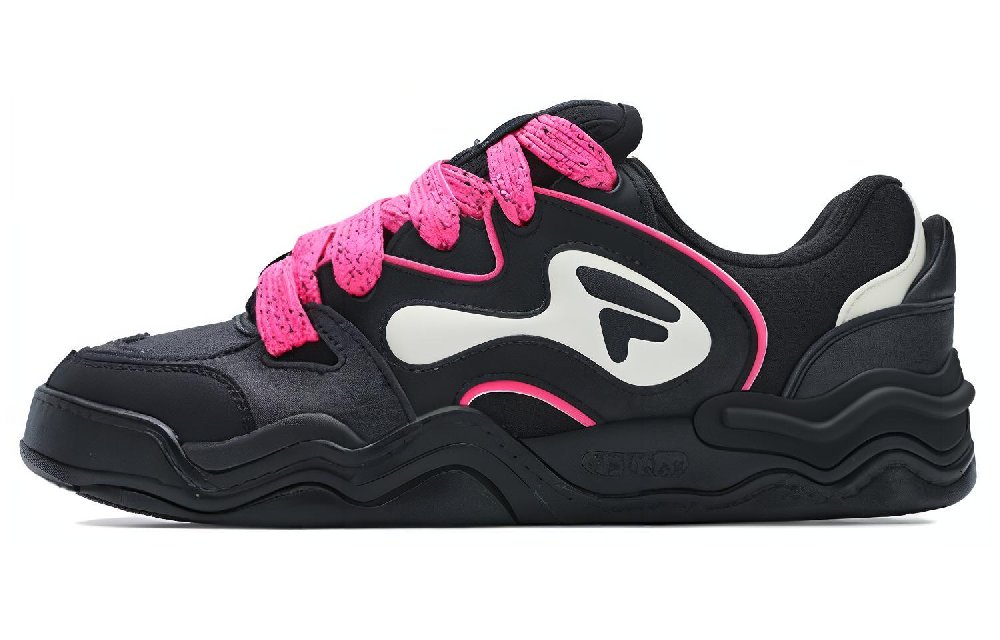 FILA FUSION KICK DX Low Top Skateboard Shoes Men's Black Pink