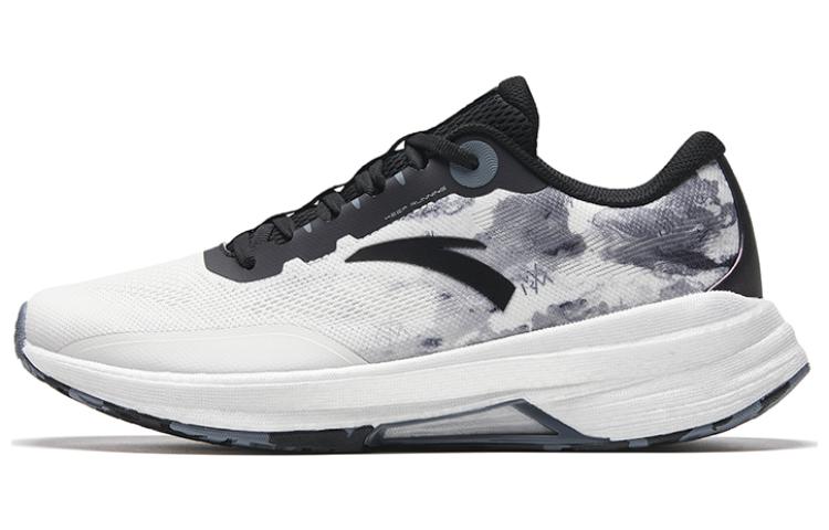 Anta Cushioned Slip-Resistant Low-Top Running Shoes Men's Black White