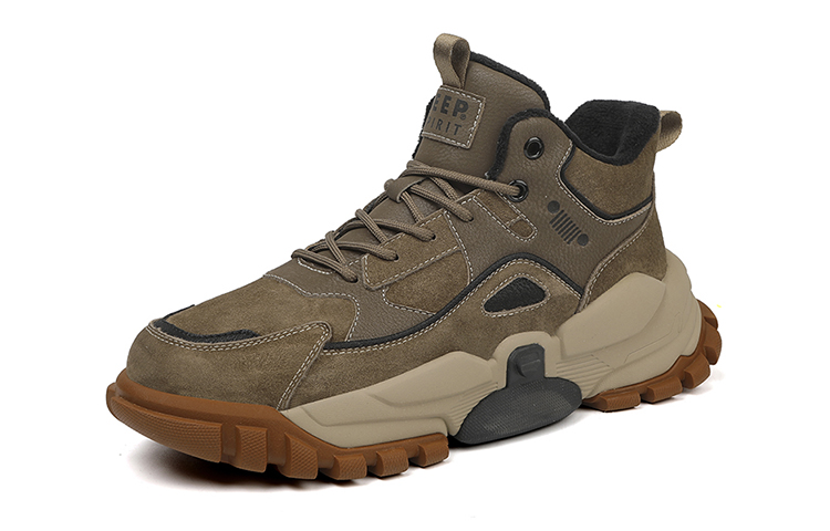 JEEP SPIRIT High Top Mountaineering Hiking Shoes Men's Army Green