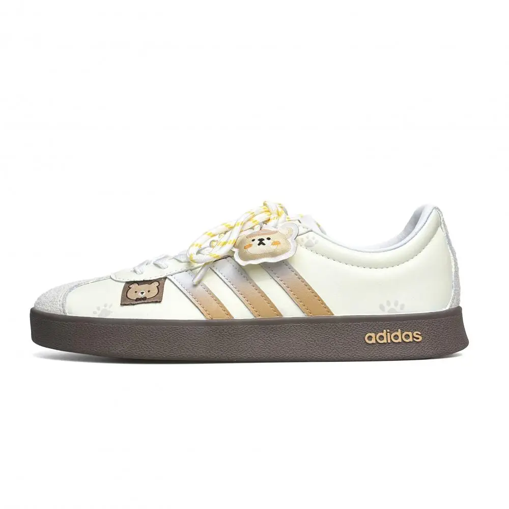 Adidas VL COURT 2.0 WAO Abrasion Resistant Low top Skateboard Shoes Unisex Yellow Brown