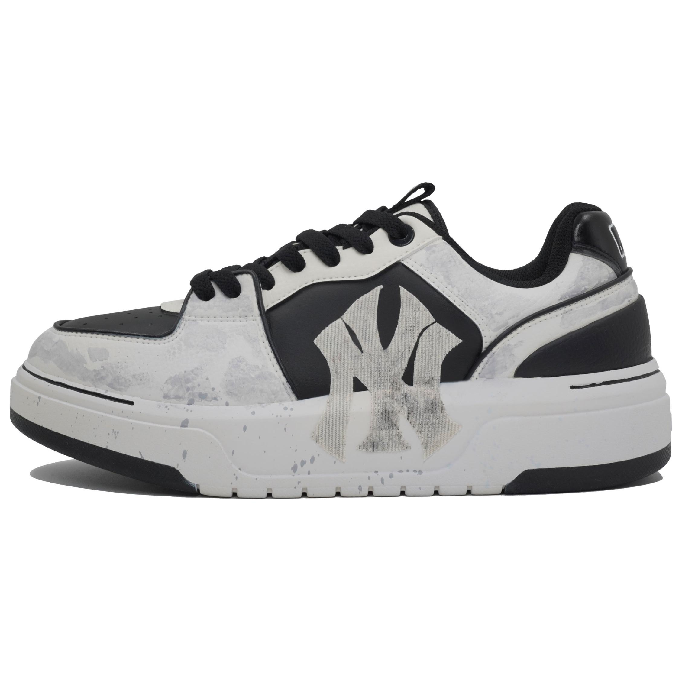 MLB Chunky Liner Kaleidoscope Misty Smoke Anti Slip Wear Resistant Low Top Skateboard Shoes Unisex Black Gray