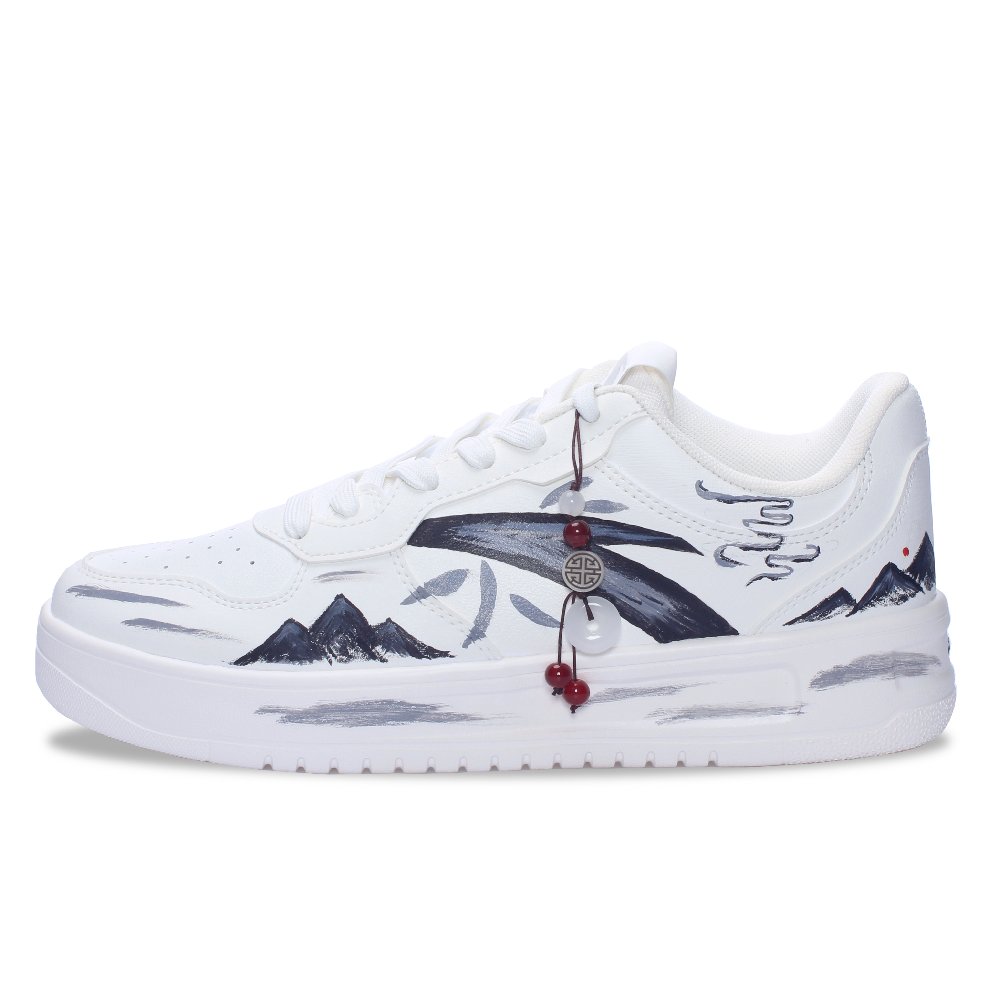 Anta Thermal Slip Resistant And Abrasion Resistant Low Top Skateboard Shoes Men's White Black
