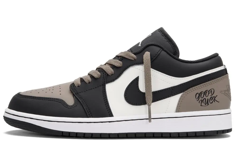 Jordan Air Jordan 1 Mocha Jack Low Top Vintage Basketball Shoes Unisex Black Brown