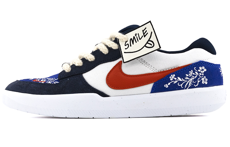 Nike SB Force 58 Slip-Resistant Cushioning Wear-Resistant Low-Top Skateboard Shoes Unisex Blue White