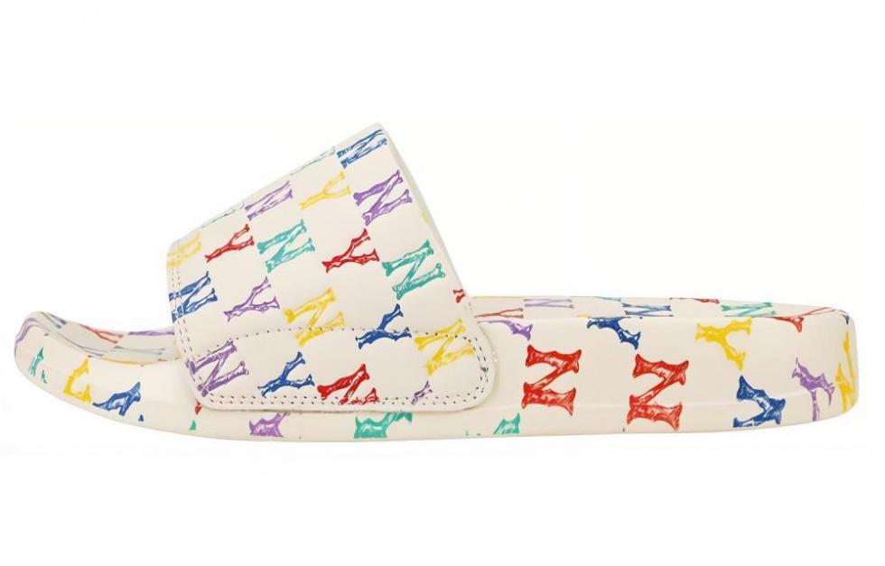 MLB MONOGRAM Reading Collection Abrasion Resistant Slide Slippers Unisex White