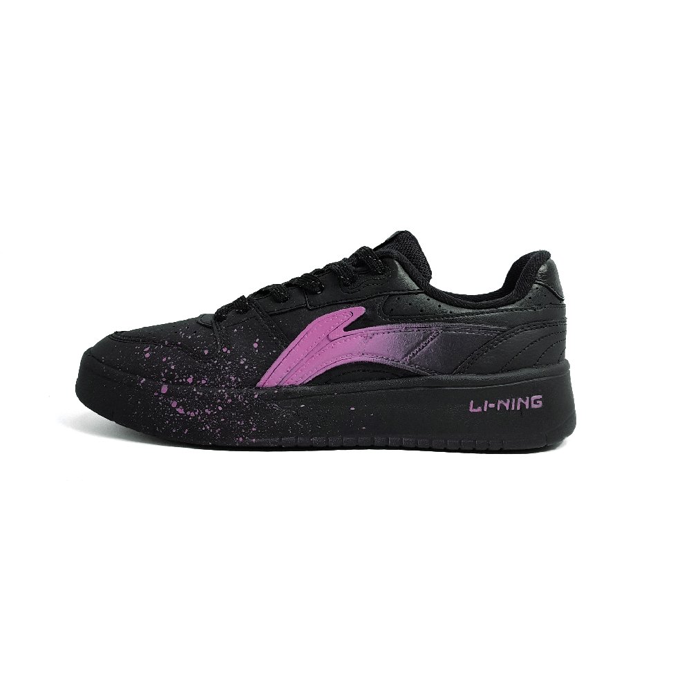 LiNing Acer Truncatum Slip Resistant, Abrasion Resistant, Breathable Low Top Skateboard Shoes Men's Black Pink