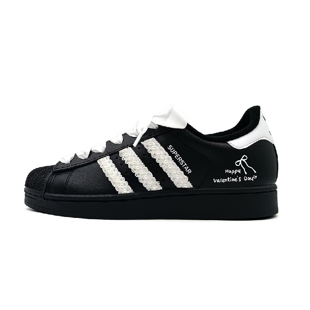 Adidas Originals Superstar 2 Abrasion Resistant Low Top Skateboard Shoes Women's Black White