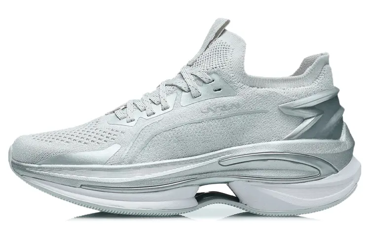 LiNing WuShi 5S 1.0 Cushioning, Slip Resistant, And Abrasion Resistant Low Top Running Shoes Silver Gray