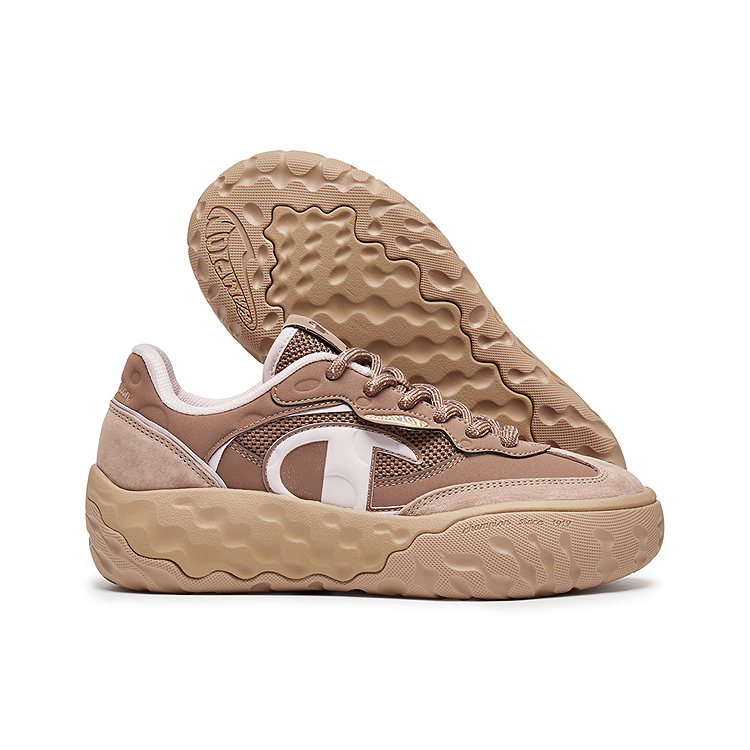 Champion Cheeses German Army Trainers Low top Skateboard Shoes Women's Cocoa Mocha Brown/Pink Cream