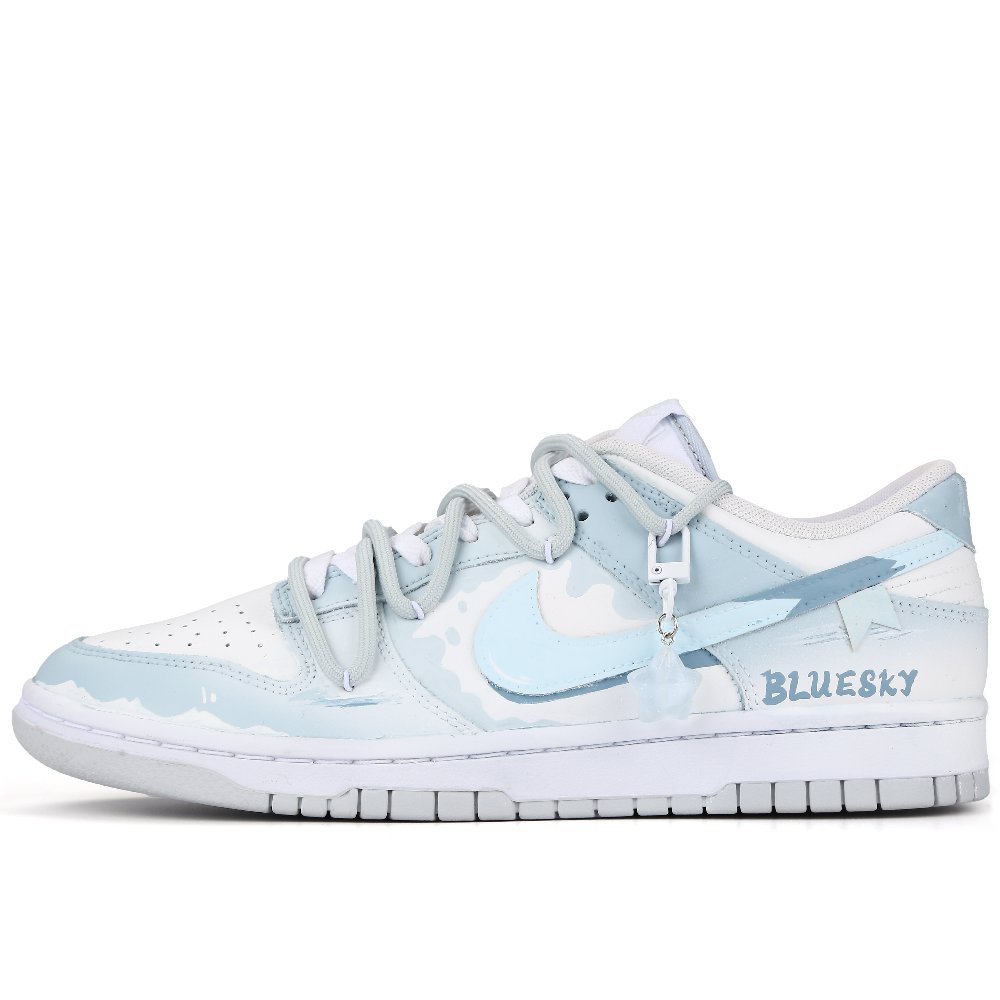 Nike Dunk A Fantasy Land Anti Slip Wear Resistant Low Top Skateboard Shoes Unisex Ice Clear Blue