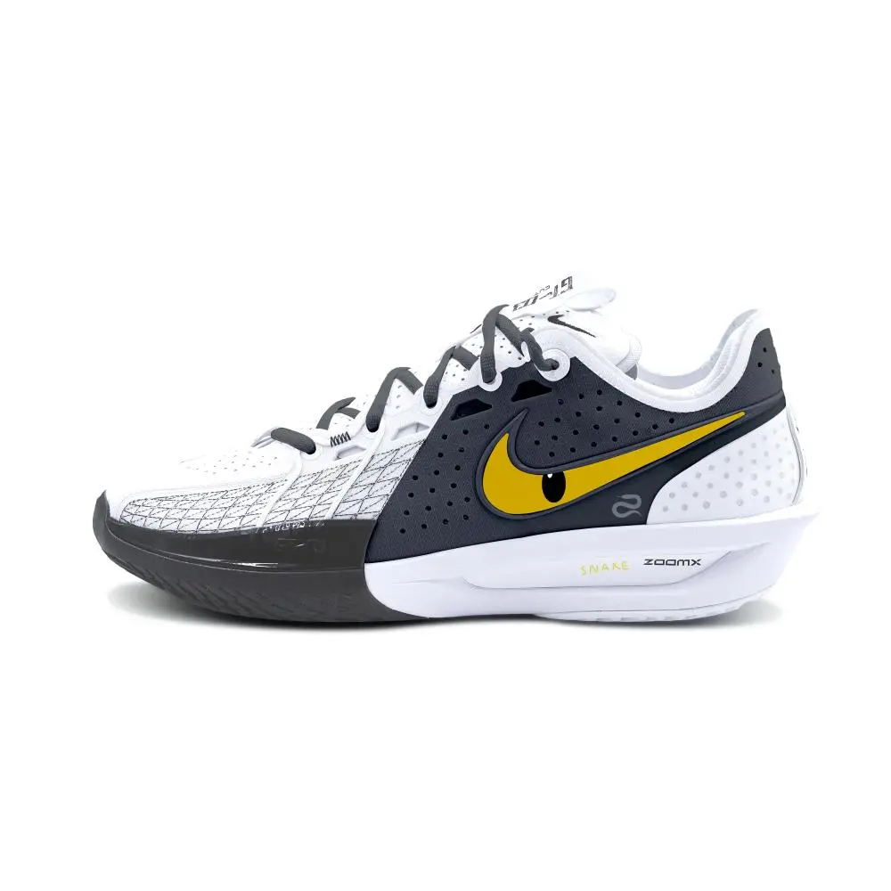 Nike Air Zoom G.T. Cut 3 Shark Pepper Cushioning Abrasion Resistant Support Low top Basketball Shoes Unisex Black White