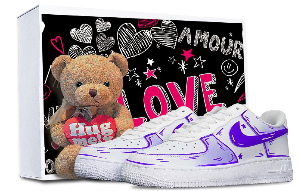 Nike Air Force 1 Low'07 Slip-Resistant Cushioning Wear-Resistant Low-Top Skateboard Shoes Women's Purple White