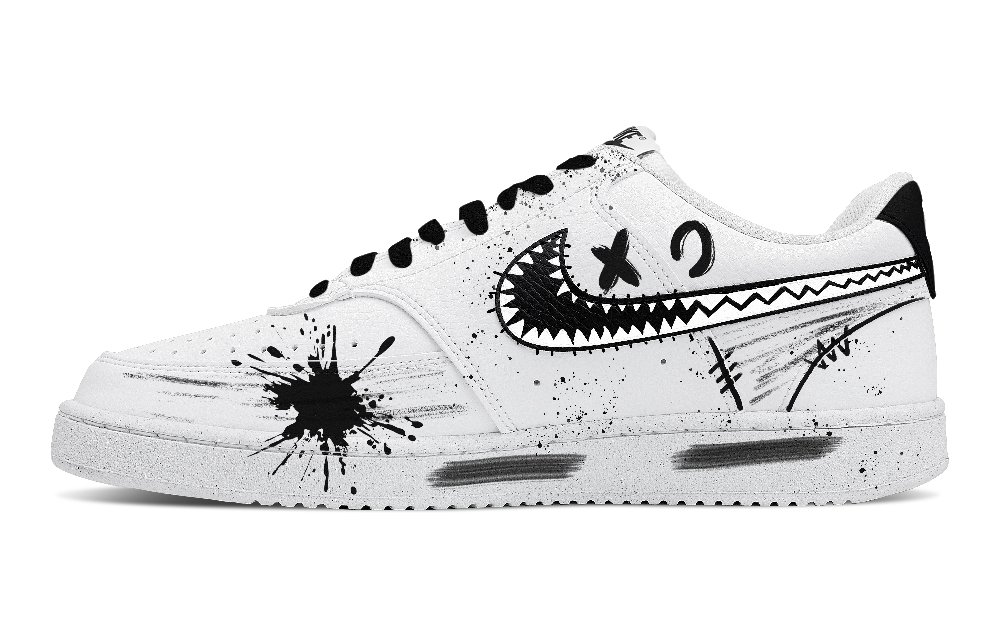 Nike Court Vision 1 Shark Anti Slip Wear Resistant Low Top Skateboard Shoes Men's White