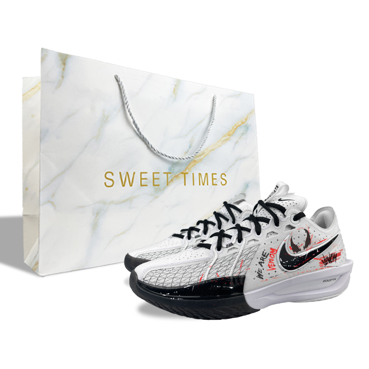 Nike Air Zoom G.T. Cut 3 Wear-Resistant Low-Top Basketball Shoes Unisex White Black Red