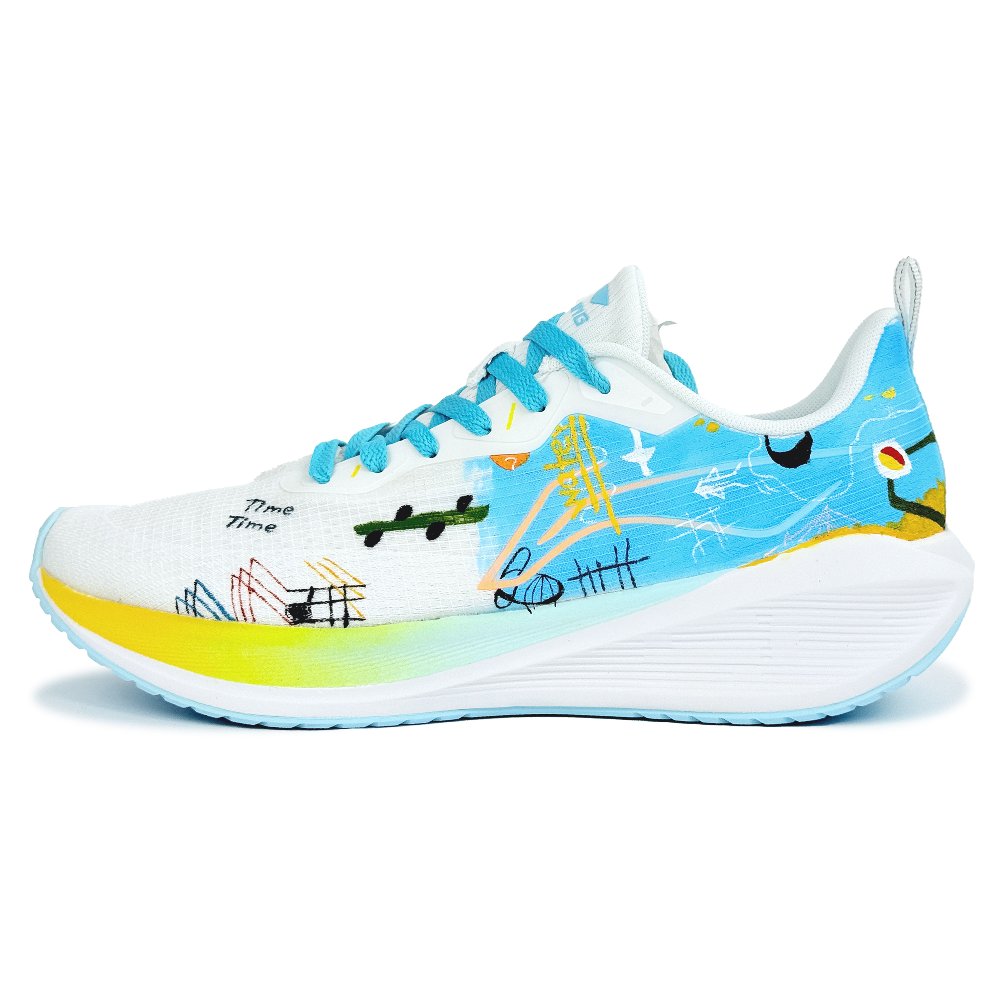 LINING Wuyue Running Shoes Men's Low top White/Blue/Yellow