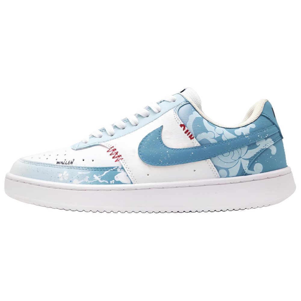 Nike Court Vision 1 Celadon Dawn Abrasion Resistant Low Top Skateboard Shoes Men's White Blue
