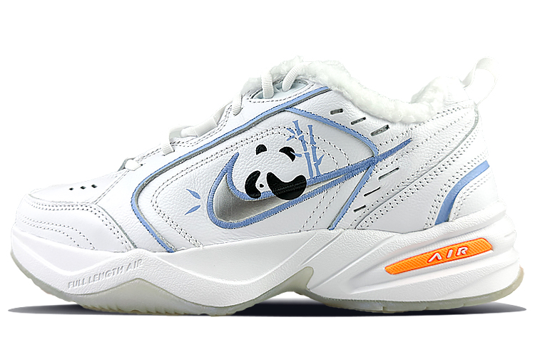 Nike Air Monarch 4 Anti-Slip And Wear-Resistant Height Increasing Low-Top Chunky Sneakers Unisex Black White