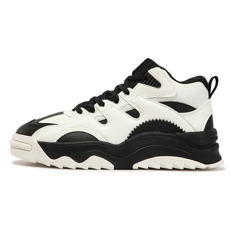 361° Warm Slip-Resistant High-Top Skateboard Shoes Women's White Black