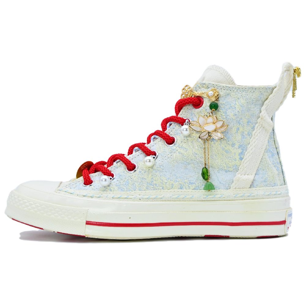 Converse Chuck 70 Balance Lightweight Breathable High-Top Skateboard Shoes Unisex Golden Blue Red