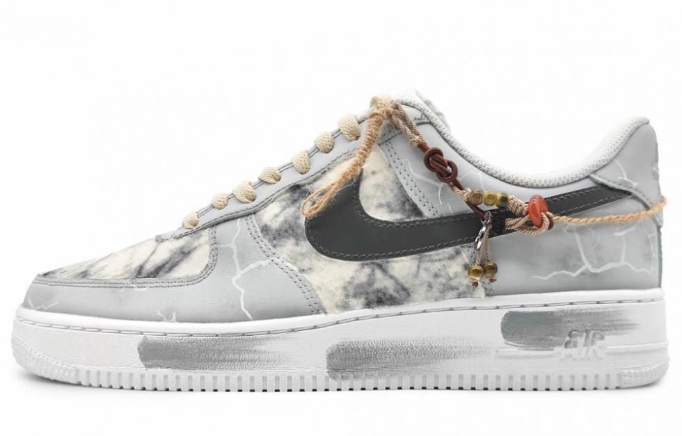 Nike Air Force 1 Low Low-Top Skateboard Shoes Men's Yellow Gray