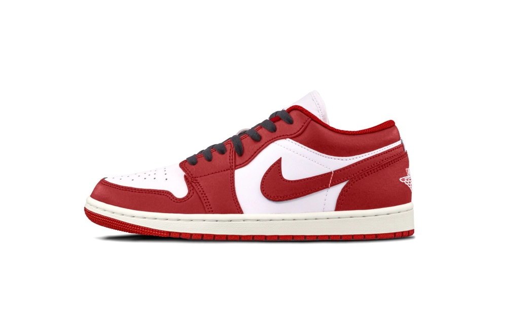 Jordan Air Jordan 1 Red Toe Cushioning, Wear Resistant Low top Vintage Basketball Shoes Unisex Red