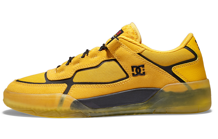 DC Shoes Metric Anti Slip And Wear Resistant Breathable Low Top Skateboard Shoes Men's Sunflower Yellow