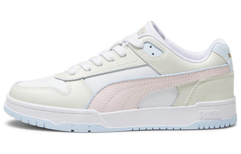 PUMA RBD Game Cushioning, Wear Resistant Low Top Skateboard Shoes Unisex White Yellow Pink