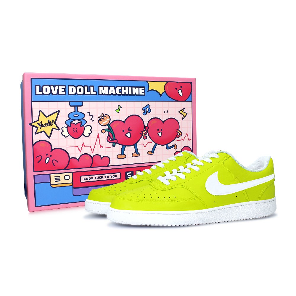 Nike Court Vision 1 Low Top Skateboard Shoes Unisex White Green