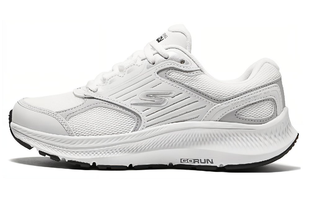 Skechers Go Run Consistent 2.0 Cushioning Wear Resistant Low Top Running Shoes Women's White Silver