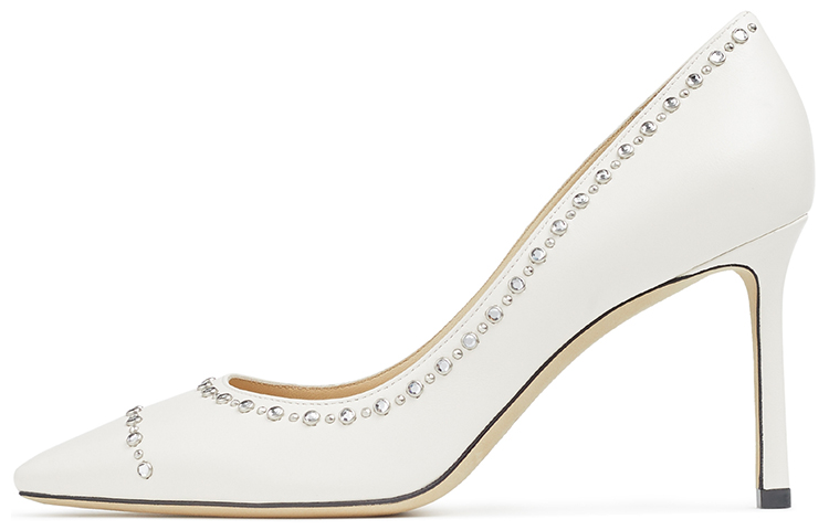 Jimmy Choo ROMY Slim Heel High Heels 8.5cm Women's White