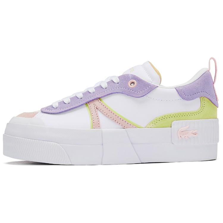 LACOSTE Low Top Skateboard Shoes Women's White Purple