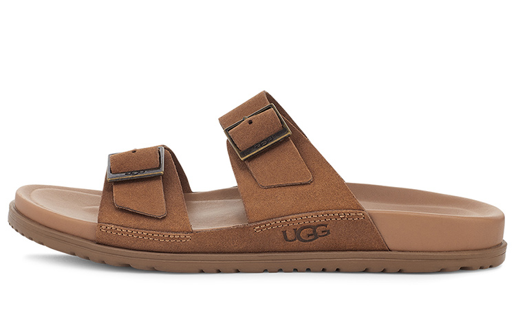 UGG Wainscott Buckle Slide Rubber Sole Slide Slippers Men's Chestnut