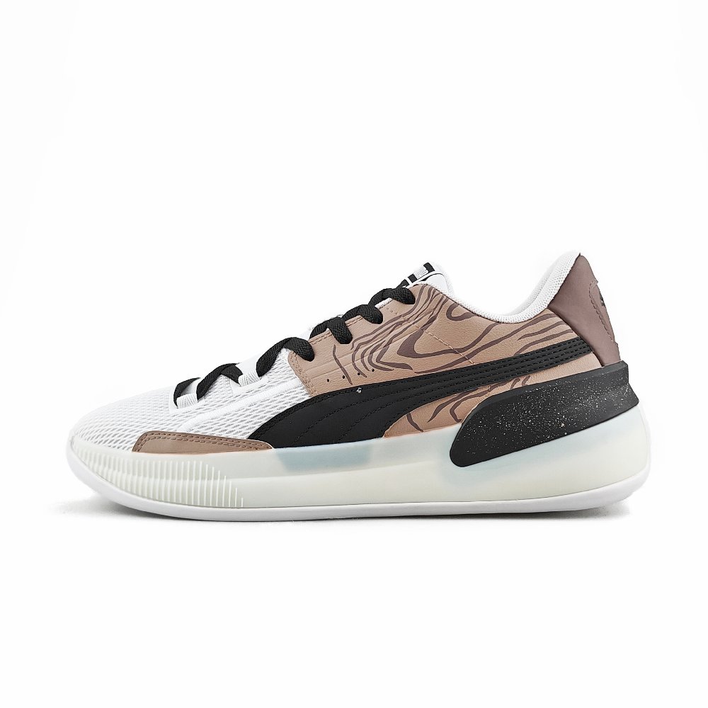 PUMA Clyde Hardwood Team Cushioning Anti-Slip And Wear-Resistant Low-Top Basketball Shoes Men's Coffee