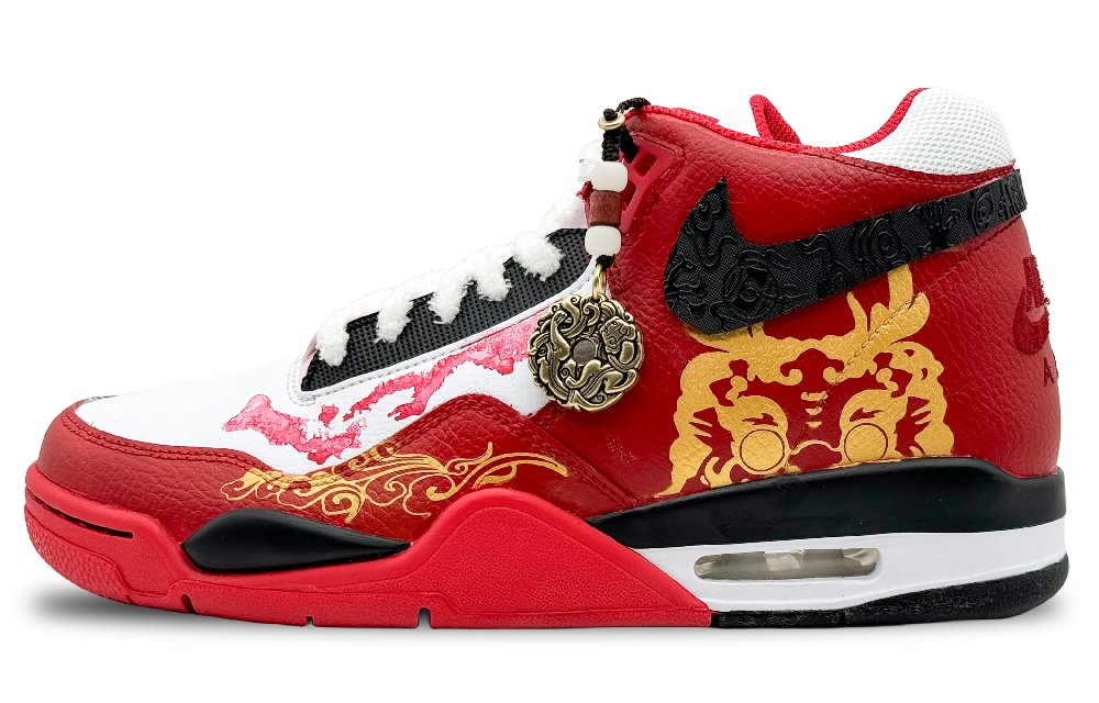 Nike Flight Legacy Slip Resistant And Breathable High Top Vintage Basketball Shoes Unisex China Red