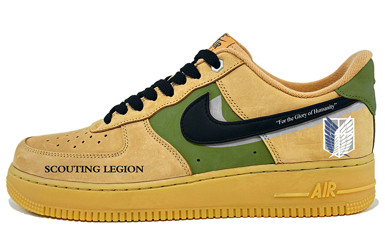 Nike Air Force 1 Low-Top Skateboard Shoes Unisex Wheat