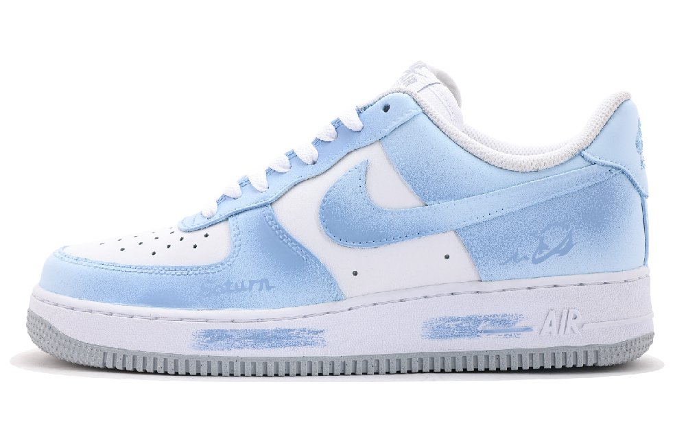 Nike Air Force 1 Coverage Abrasion Resistant Low Top Skateboard Shoes Unisex Blue White