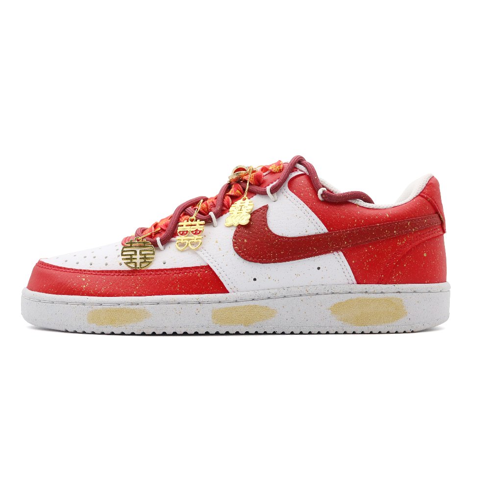 Nike Court Vision Lightweight Low Top Skateboard Shoes Unisex Red White