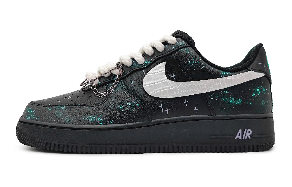 Nike Air Force 1 Low LE Low-Top Skateboard Shoes GS Green Black Silver
