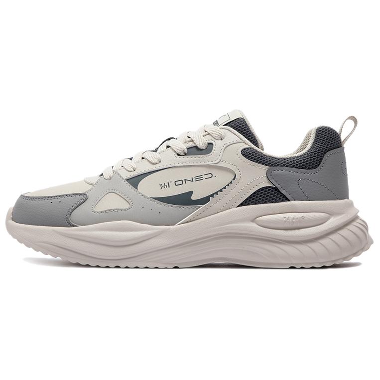 361° Anti-Slip Wear-Resistant Low-Top Casual Running Shoes Men's White Gray