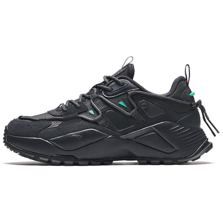 Anta Abrasion Resistant Slip Resistant Low Top Casual Shoes Men's Black