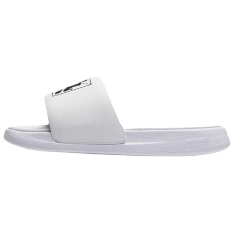 LiNing LN Slipper Slip-Resistant Abrasion-Resistant Slide Slippers Men's White Black
