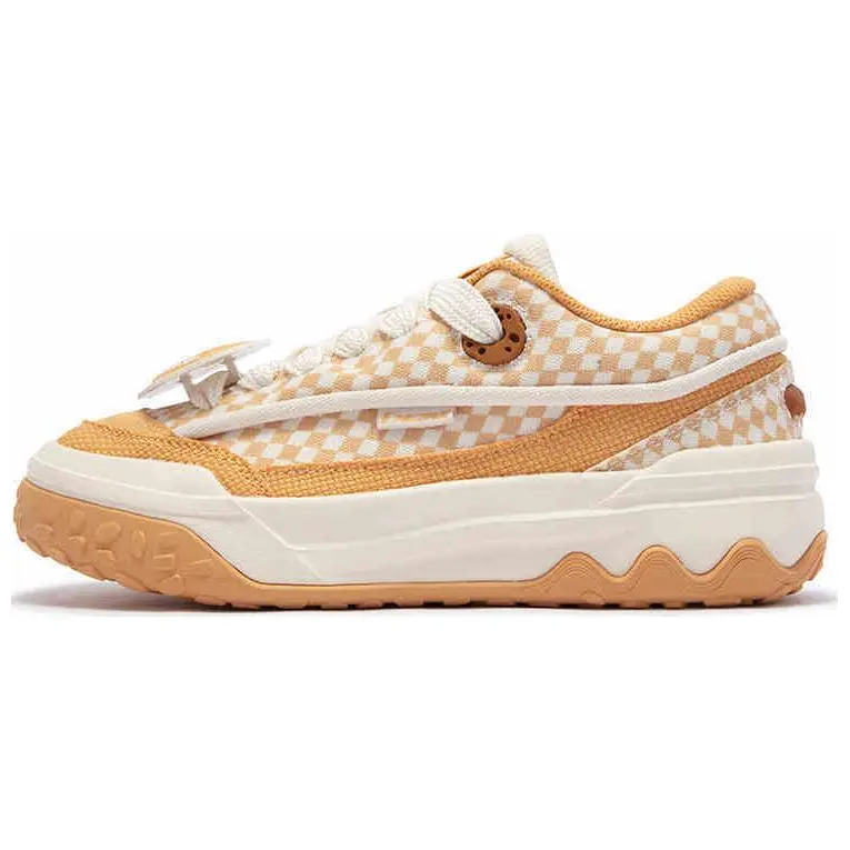 361° Shortbread Anti Slip Wear Resistant Mid Top Skateboard Shoes Women's Beige Yellow купить в интернет-магазине Yoocart с быстрой доставкой по России.