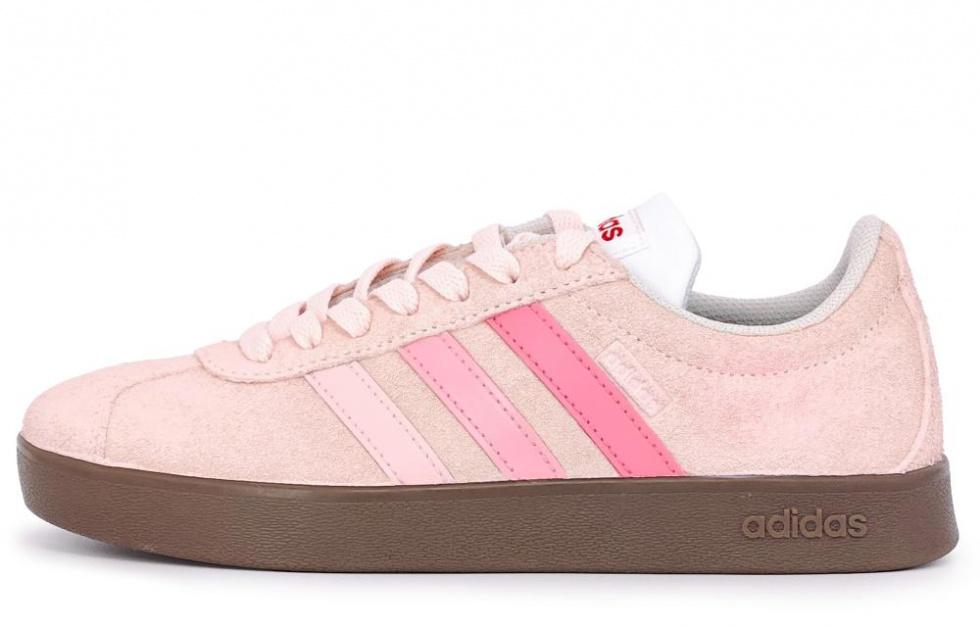 Adidas Neo Vl Court Strawberry Cake Anti-Slip Wear-Resistant Low-Top Skateboard Shoes Unisex Pink
