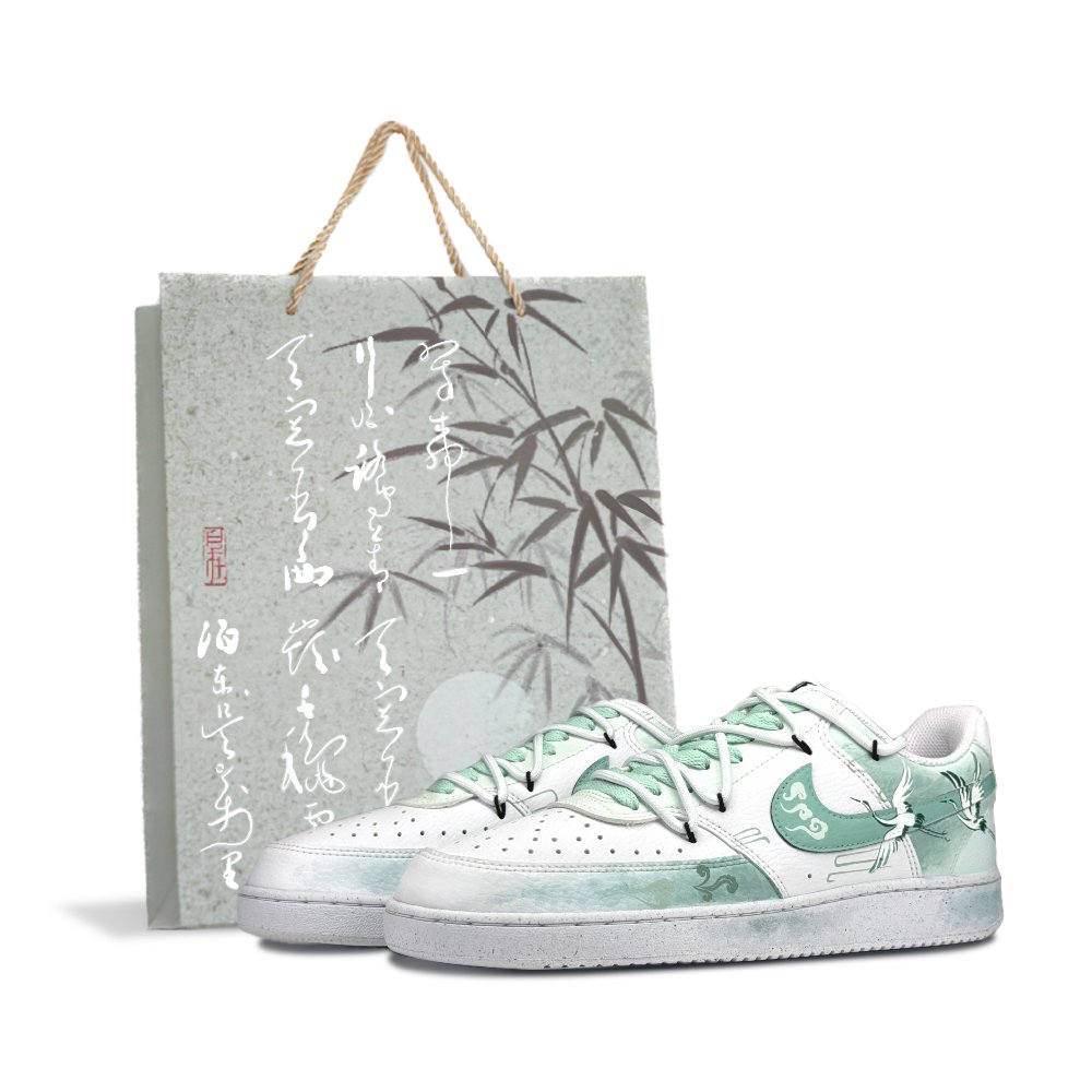 Nike Court Vision 1 Skateboard Shoes Unisex Low-Top Green/White