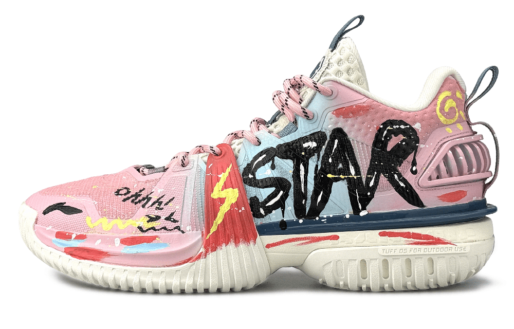 LiNing Storm 2024 Cushioning Abrasion Resistant Breathable Low Top Basketball Shoes Men's Pink