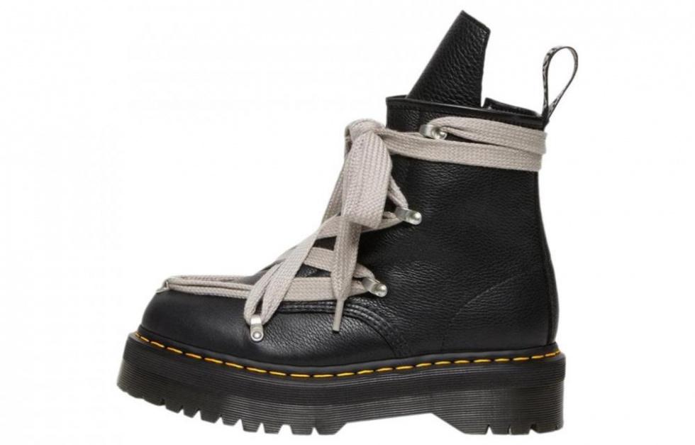 Dr. Martens 1460 Quad Leather Sole Pentagram Jumbo Lace Boot Rick Owens Black