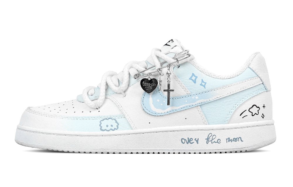 Nike Court Vision 1 Cloud Slip Resistant Abrasion Resistant Low top Skateboard Shoes Men's Light Blue